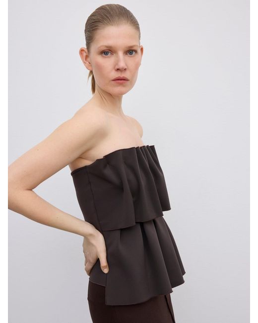 House of Dagmar White Sculpted Tube Top