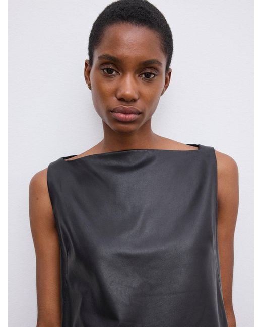 House of Dagmar Black Leather Top