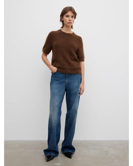 House of Dagmar Brown Brushed Alpaca Top