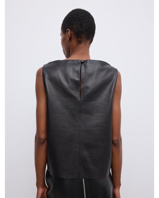 House of Dagmar Black Leather Top