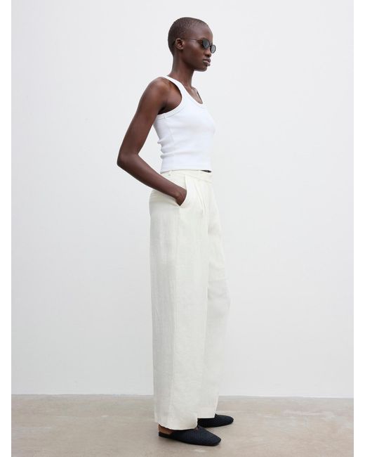 House of Dagmar White Wide Suit Trousers