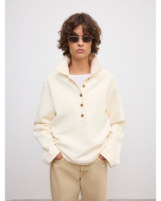 House of Dagmar Natural Polo Sweatshirt