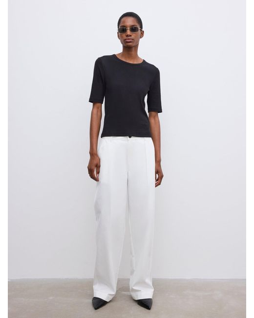 House of Dagmar White Fitted Rib T-Shirt