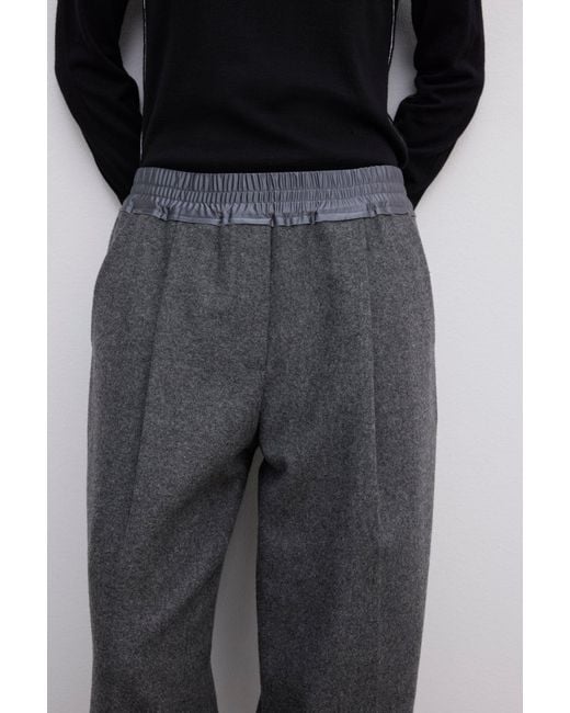House of Dagmar Gray Relaxed Wool Trouser