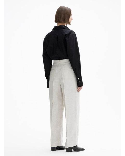 House of Dagmar Black Wide Suit Trousers Linen