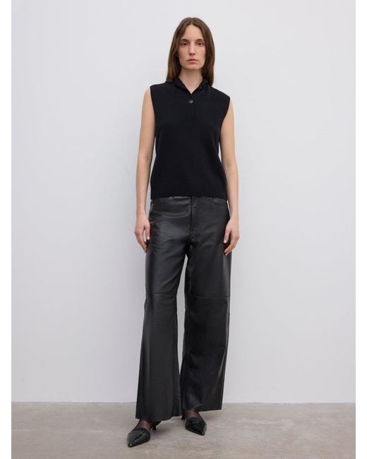 House of Dagmar Black Sleeveless Knit Top Cashmere Blend
