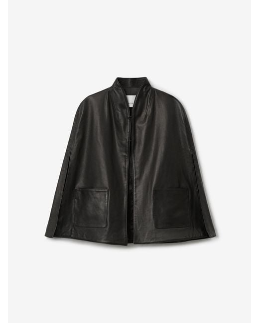 House of Dagmar Black Leather Cape