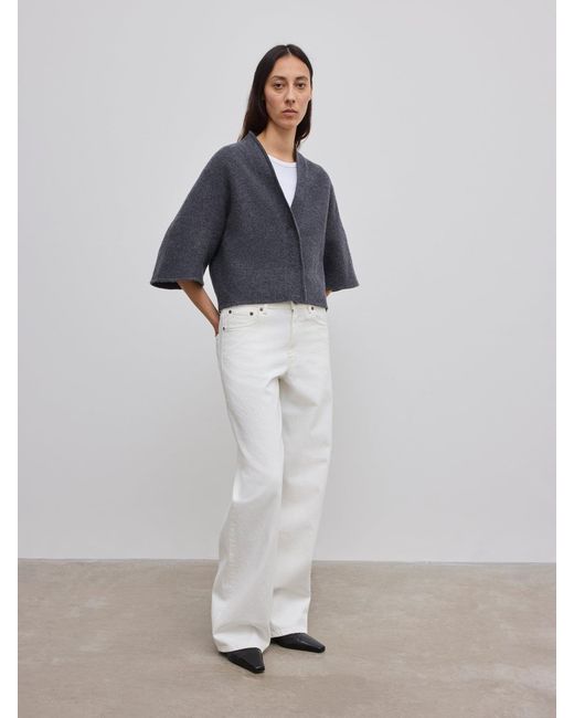House of Dagmar White Short Wool Cardigan