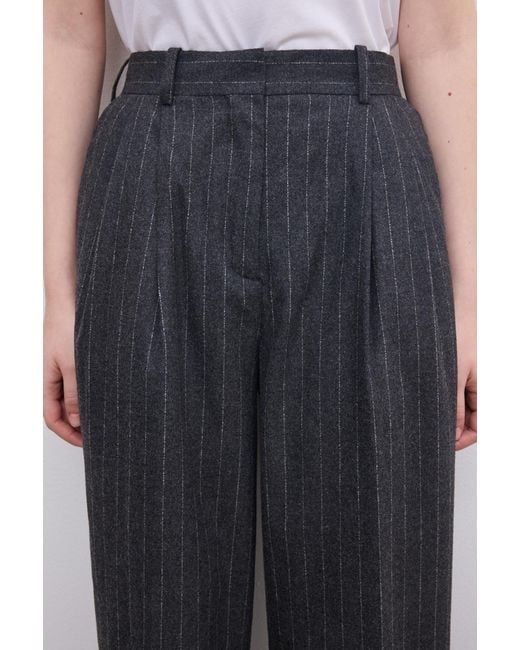 House of Dagmar Blue Relaxed Suit Trouser Pinstripe