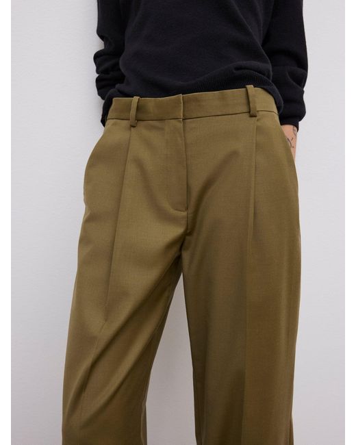 House of Dagmar Green Relaxed Wool Trousers