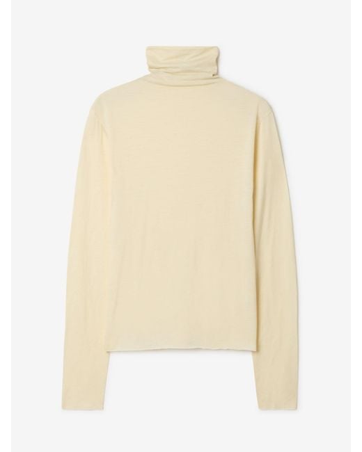 House of Dagmar White Wool Jersey Rollneck