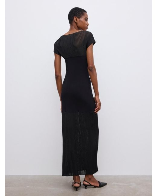 House of Dagmar White Contrast Knit Dress