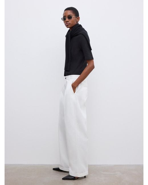 House of Dagmar White Baggy Cotton Chino