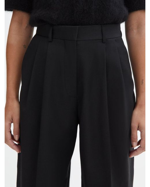 House of Dagmar Black Wide Suit Trousers Cropped
