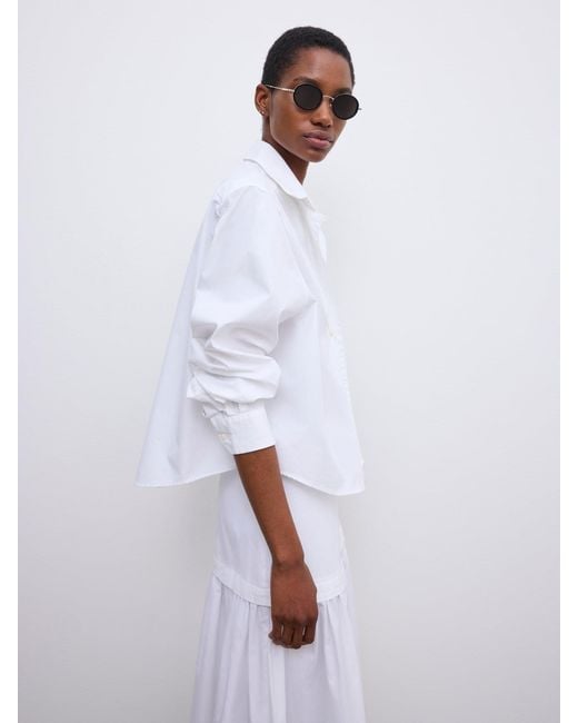 House of Dagmar White Cropped Shirt
