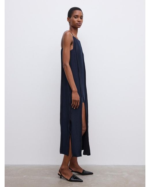 House of Dagmar Blue Striped Midi Dress