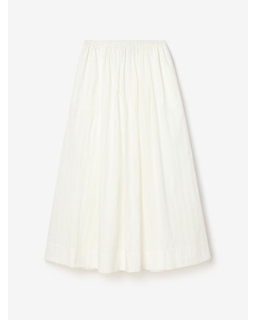 House of Dagmar White Cotton Maxi Skirt