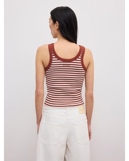 House of Dagmar White Ribbed Tank Top