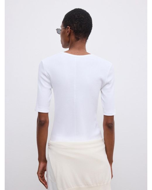 House of Dagmar White Fitted Rib T-Shirt