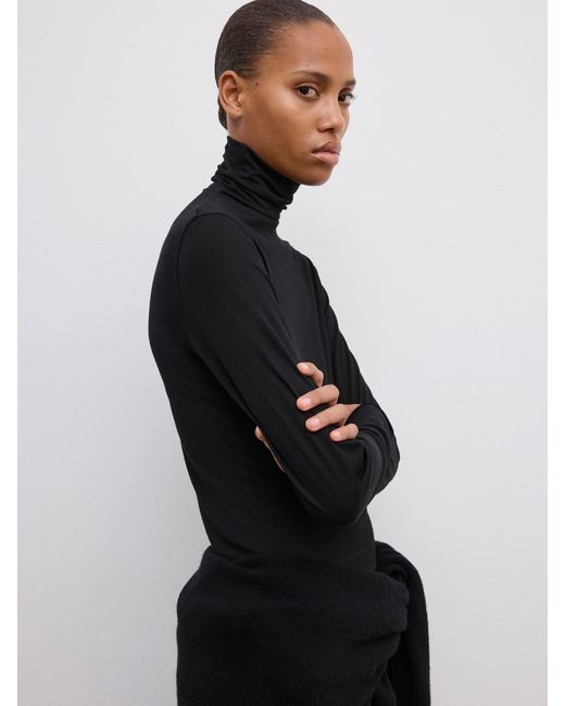 House of Dagmar Blue Wool Jersey Rollneck