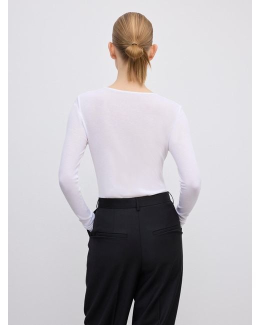 House of Dagmar White Lyocell Long Sleeve