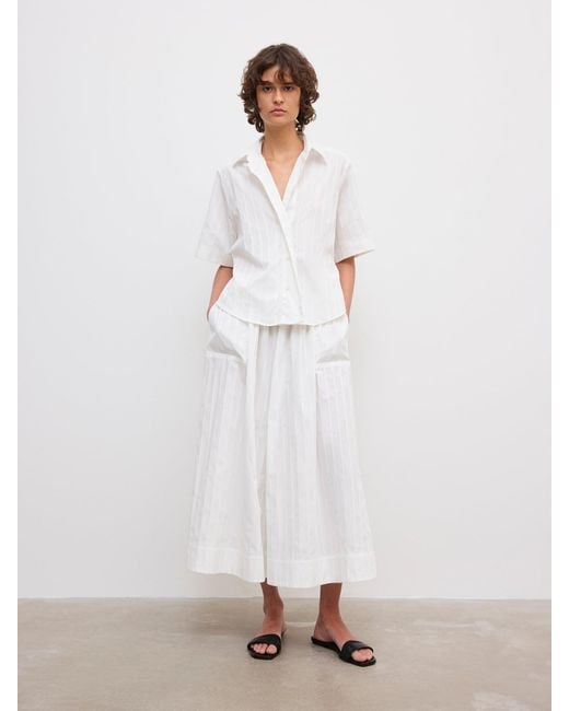 House of Dagmar White Cotton Maxi Skirt