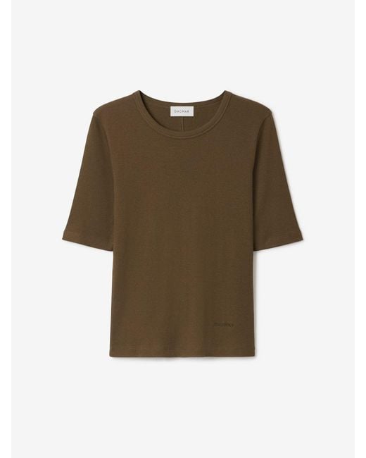 House of Dagmar Natural Fitted Rib T-Shirt