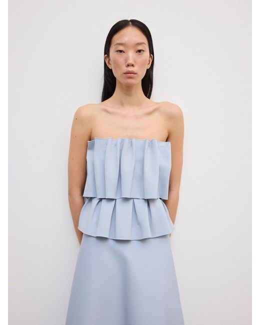 House of Dagmar White Sculpted Tube Dress