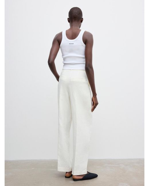 House of Dagmar White Wide Suit Trousers