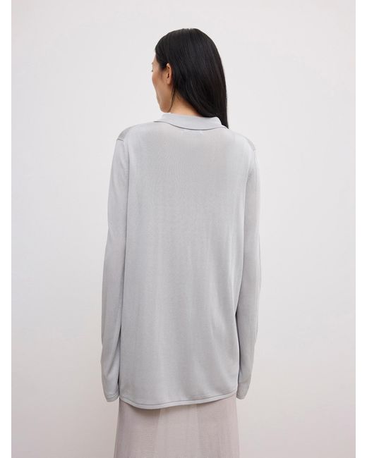House of Dagmar White Fluid Knit Shirt
