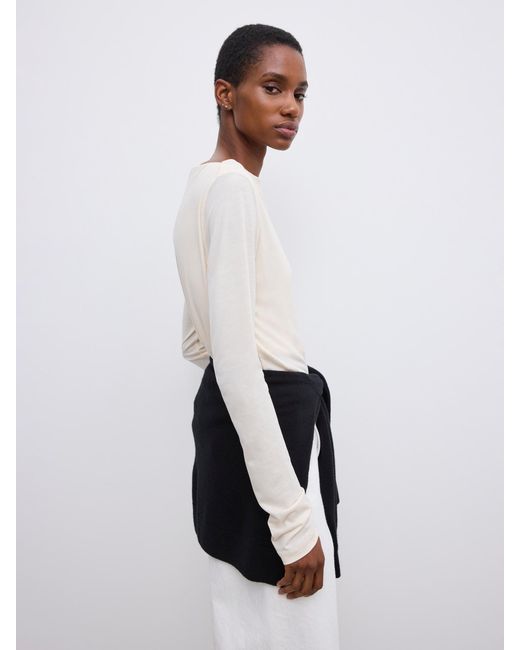 House of Dagmar White Ls Square Neck Top