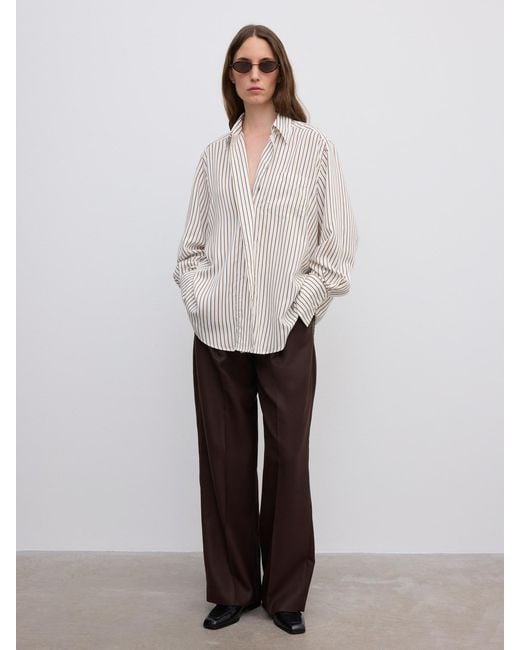 House of Dagmar White Fluid Stripe Shirt