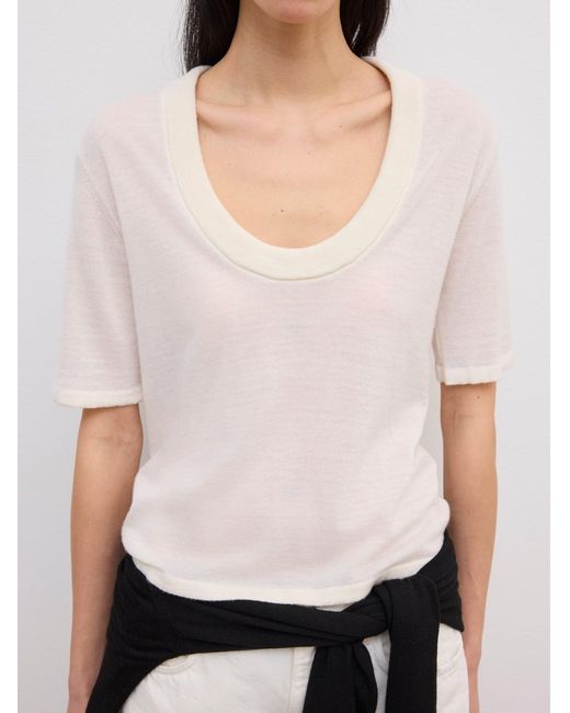 House of Dagmar White Cashmere Knit Top