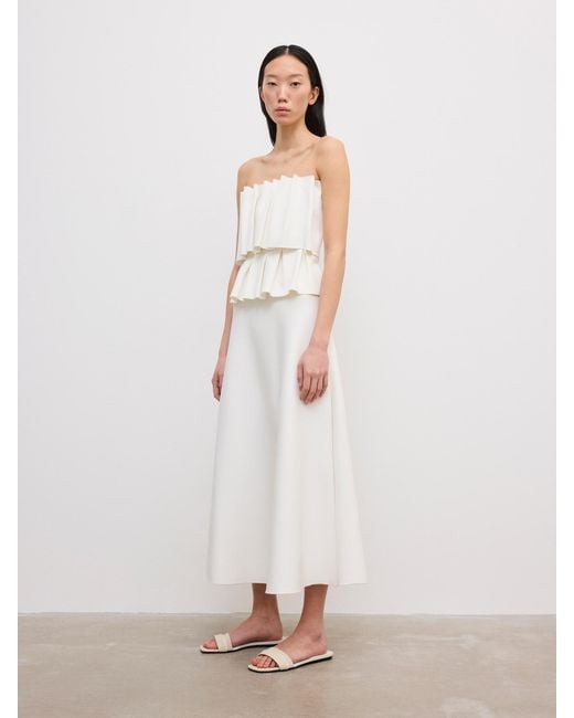 House of Dagmar White Sculpted Tube Dress