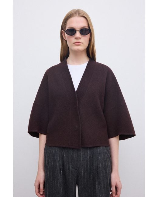 House of Dagmar Blue Short Wool Cardigan