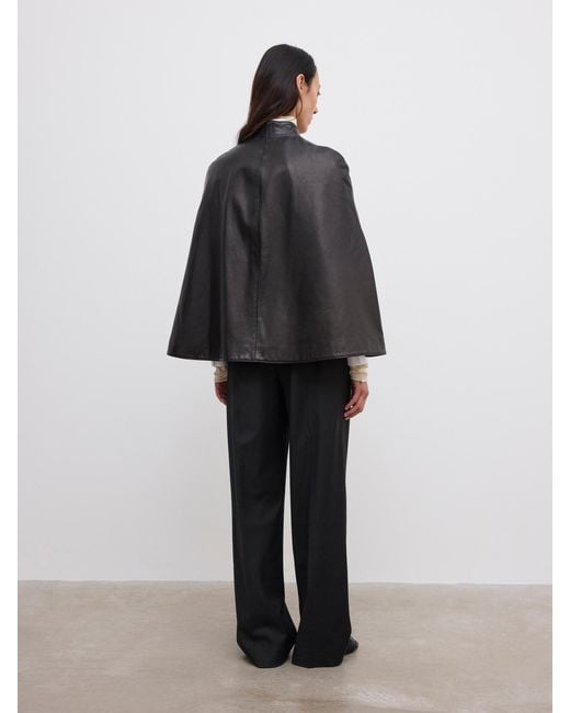House of Dagmar Black Leather Cape