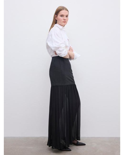 House of Dagmar White Jacquard Maxi Skirt