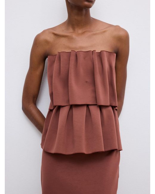 House of Dagmar White Sculpted Midi Dress