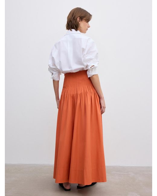 House of Dagmar White Poplin Maxi Skirt