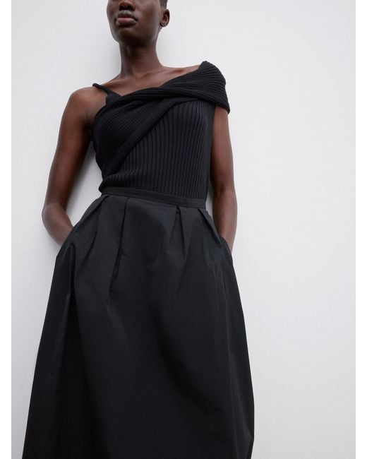 House of Dagmar Blue Curved Pleated Skirt