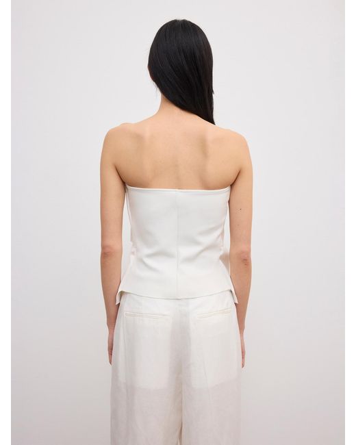 House of Dagmar White Sculpted Tube Top