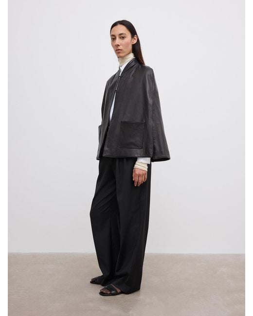 House of Dagmar Black Leather Cape