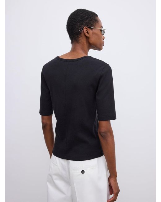 House of Dagmar White Fitted Rib T-Shirt