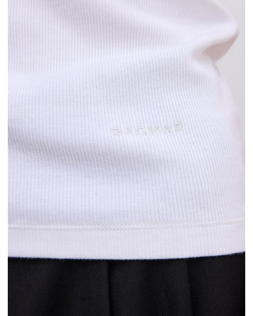 House of Dagmar White Fitted Rib T-Shirt