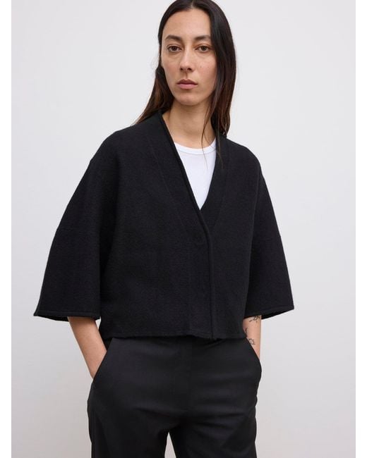 House of Dagmar Black Short Wool Cardigan