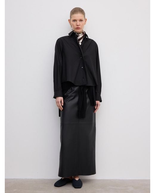House of Dagmar Black Small Silk Scarf