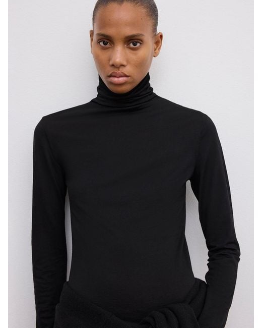 House of Dagmar Blue Wool Jersey Rollneck