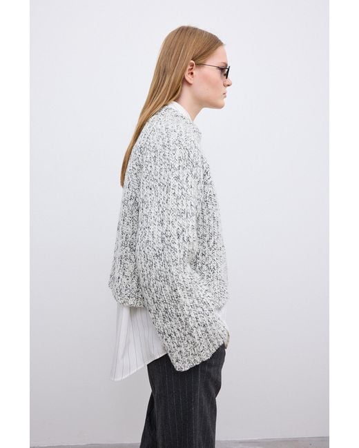 House of Dagmar Gray Salt & Pepper Knit