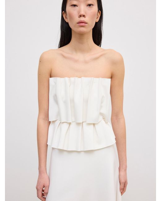 House of Dagmar White Sculpted Tube Dress