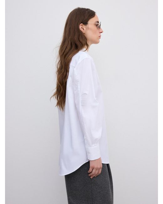 House of Dagmar White Relaxed Poplin Shirt